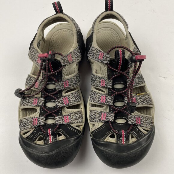 Keen Newport H2  Sandals Women 8.5 Hiking Grey Pink Black Closed Toe Waterproof - Picture 9 of 13